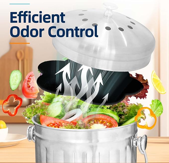 Stick-on Compost Bin Odor Filter: Activated Charcoal Deodorizer Sheets - Image 7