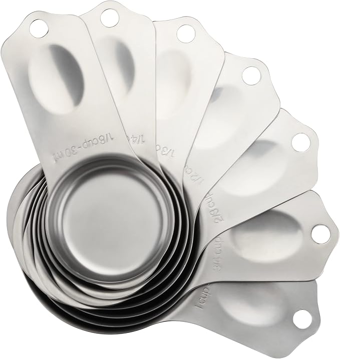 Stainless Steel Measuring Cups Set of 7 Stackable Heavy Duty Measuring Cups - Image 2