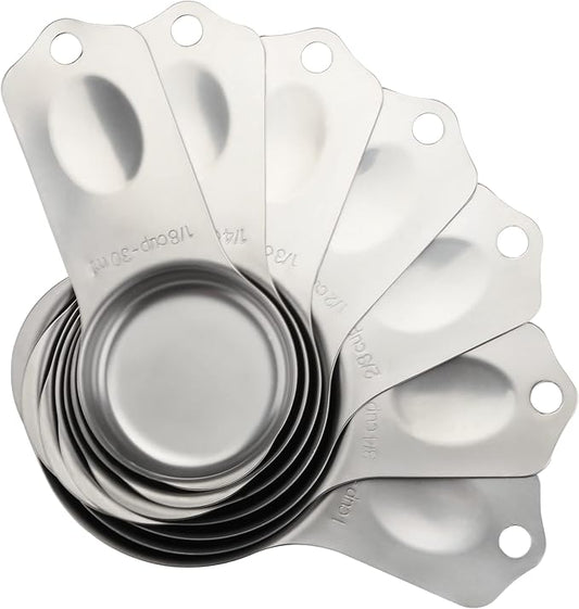 Stainless Steel Measuring Cups Set of 7 Stackable Heavy Duty Measuring Cups - Image 2