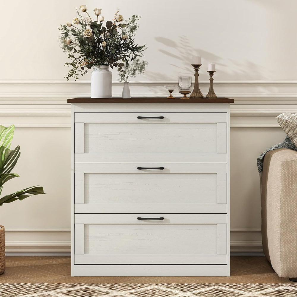 Vikiullf Small Dressers, Wooden 3 Drawer Dresser for Bedroom, Farmhouse Chest...