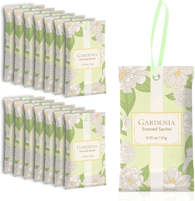 SCENTORINI Scented Sachets for Drawers and Closets, Gardenia Scent 14 Pack by SCENTORINI
