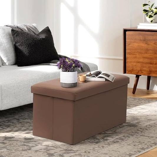 Athena Collection 30" Storage Ottoman Bench Folding Bench - Image 2