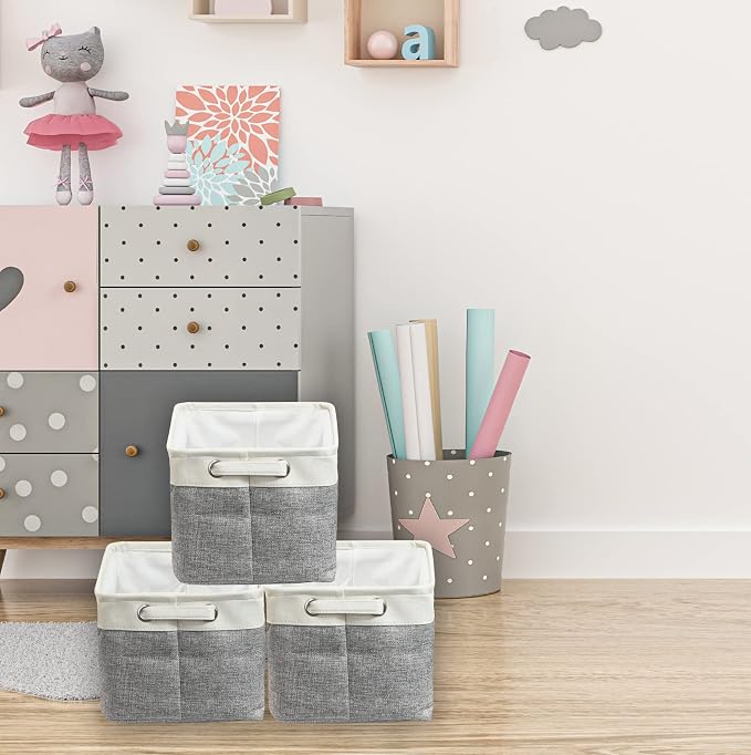 SIMPLE HOUSEWARE Large Fabric Storage Bin, 14.4" x 10" - Image 5