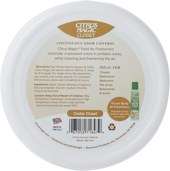 Citrus Magic For Closets Odor Absorbing Solid Air Freshener - Image 3