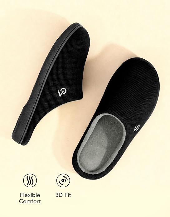 VeraCosy Men's Two-Tone Memory Foam House Slippers Indoor Outdoor Durable - Image 5