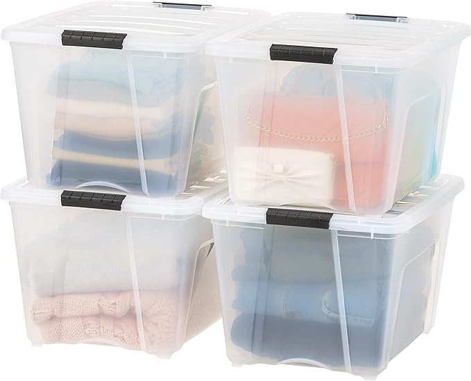 IRIS USA 54 Qt Stackable Plastic Storage Bins by IRISUSA