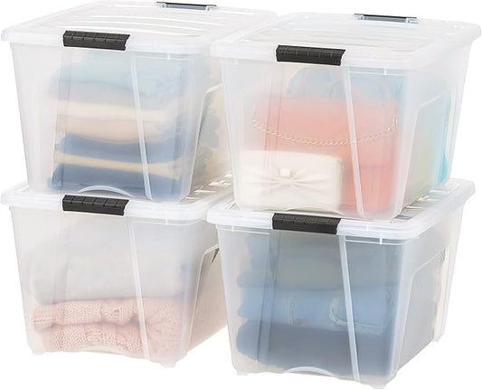 IRIS USA 54 Qt Stackable Plastic Storage Bins by IRISUSA