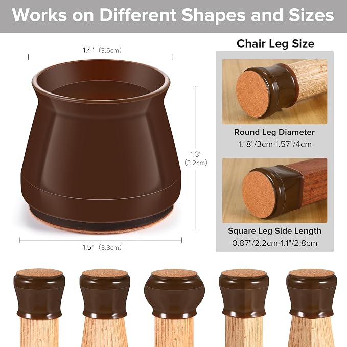 24PCS Upgraded Silicone Chair Leg Floor Protectors - Image 2