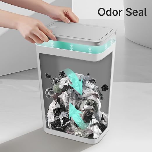 TIPGO Bathroom Trash Can with Lid, 4 Gallon / 15 Liter Small Garbage Can - Image 5