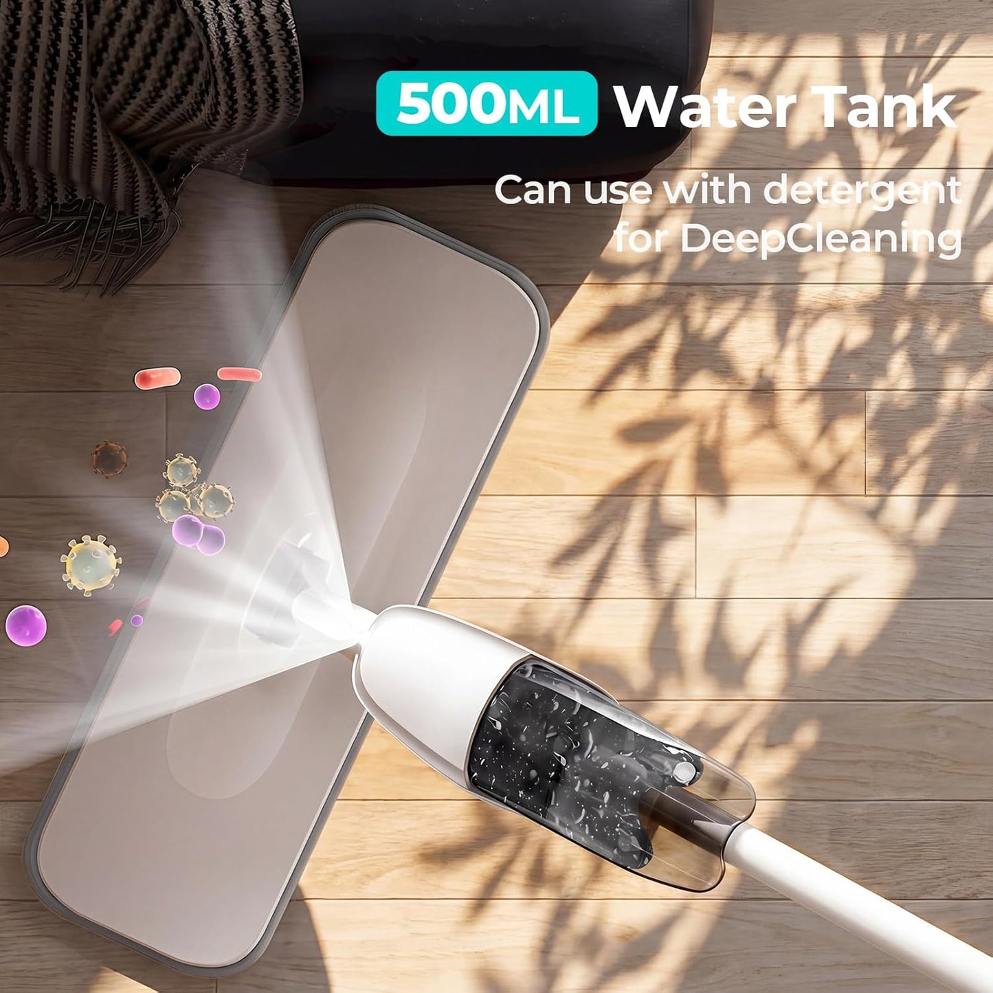 Spray Mop, Wet Dry Hardwood Floor Cleaning Mop with Washable Reusable Pad, with 500ML Sprayer for Tile, Wood, Laminate, Vinyl & Marble Floor Cleaning