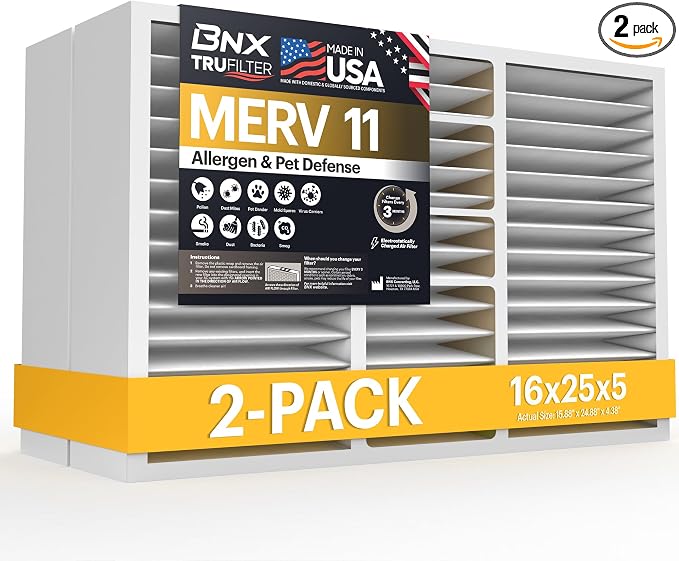 BNX TruFilter 16x25x5 MERV 11 Air Filter by BNX