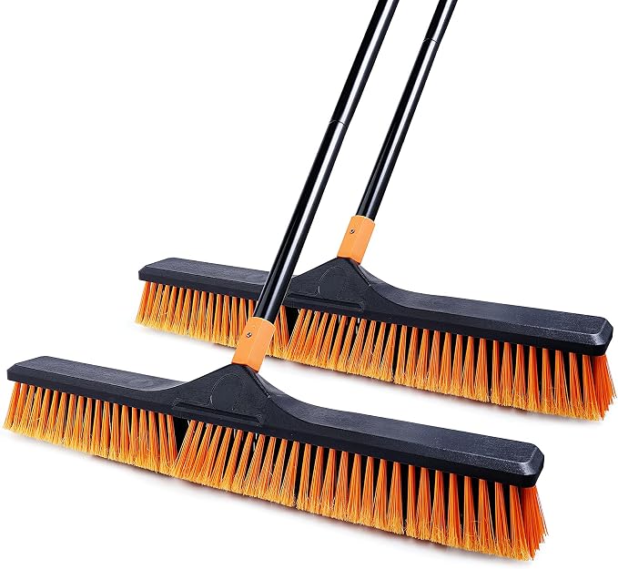 24”Push Broom Brush for Floor Cleaning by CLEANHOME