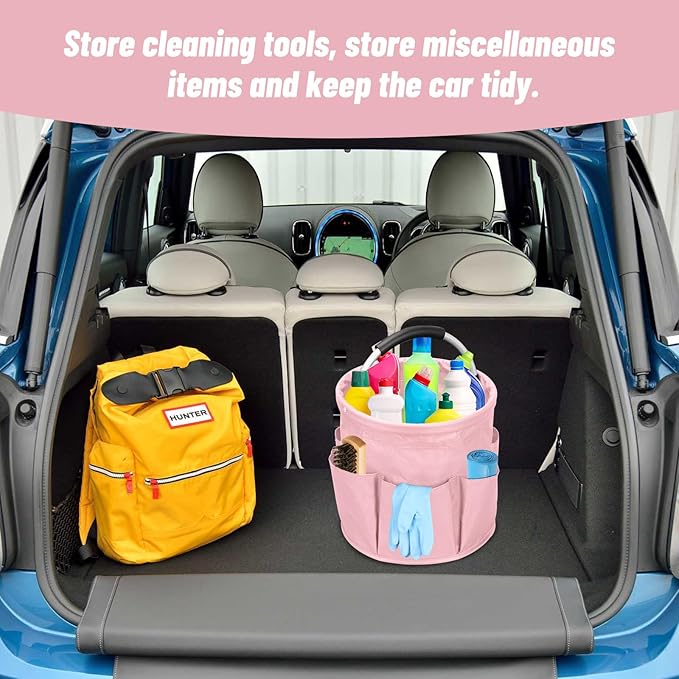 Qivine 17L Cleaning Caddy with Handle, Cleaning Supply Caddy Foldable Tool Bag - Image 5