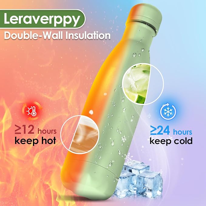 17oz Cola-Bottle Shaped Stainless Steel Leak-proof Water Bottle, Double Wall - Image 3