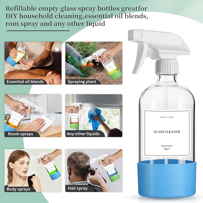 2 Pack Glass Spray Bottles - Image 4