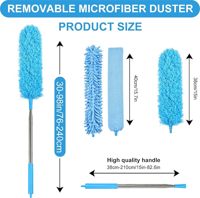 4PCS Microfiber Duster Kit, 3 in 1 Microfiber Dusters Retractable Gap Dust - Image 2