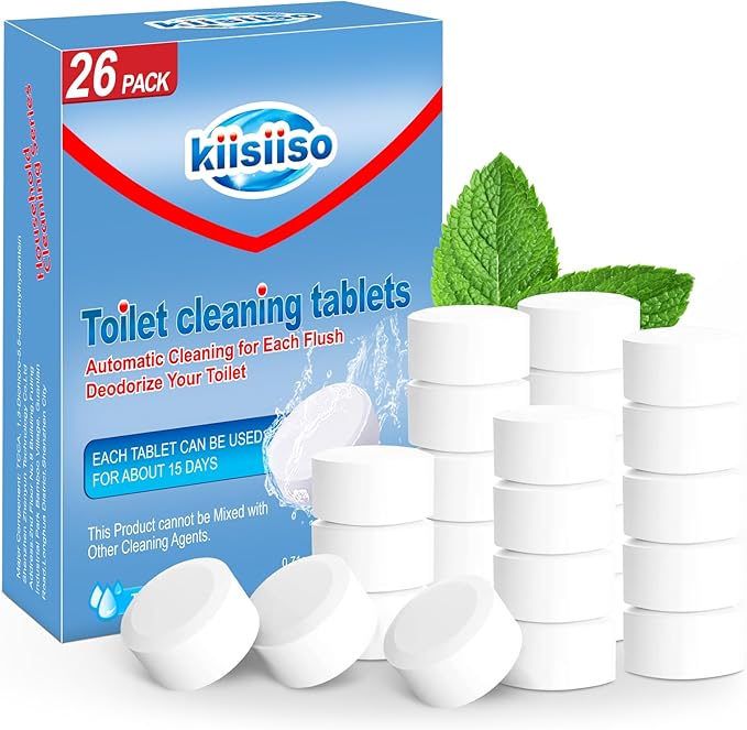 KIISIISO Toilet Bowl Cleaners 26 PACK, Automatic Toilet Bowl Cleaner Tablets by Long-lastingCleanToilet