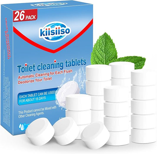 KIISIISO Toilet Bowl Cleaners 26 PACK, Automatic Toilet Bowl Cleaner Tablets by Long-lastingCleanToilet