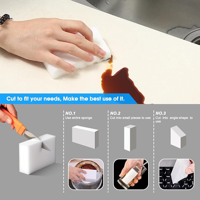 50 Pack Melamine Sponges, Magic Sponge Eraser, Durable Multi-Purpose Premium - Image 5
