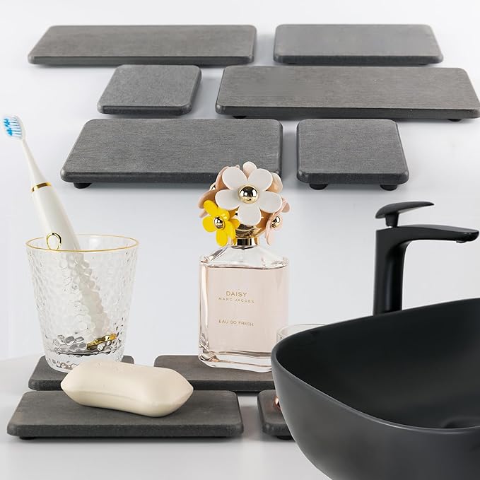Set of 4 Water Absorbent Diatomite Coasters, Diatomaceous Earth Kitchen Soap - Image 8