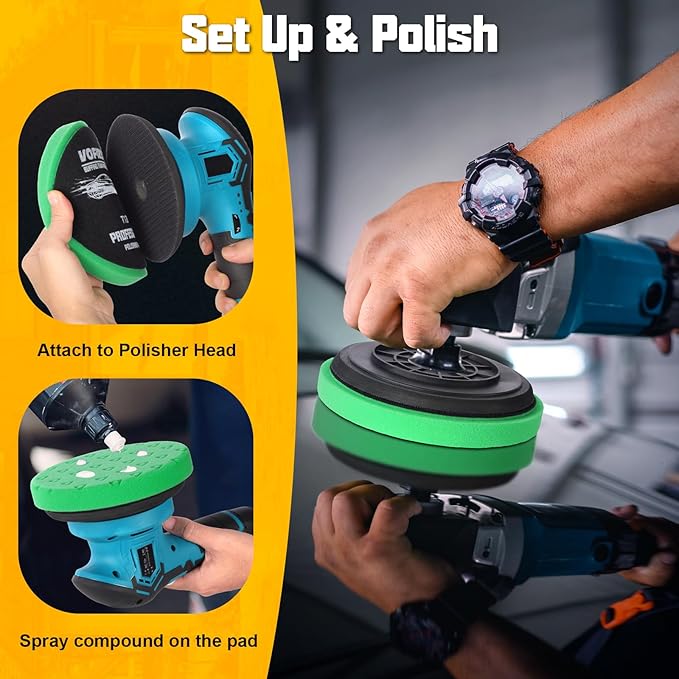 7.5 Inch Buffing Polishing Pads, Car Compound Buffing Sponge Pads and Woolen - Image 6