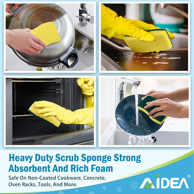 AIDEA Sponges Kitchen, Heavy Duty Scrub Sponge-24Count, Sponges - Image 6