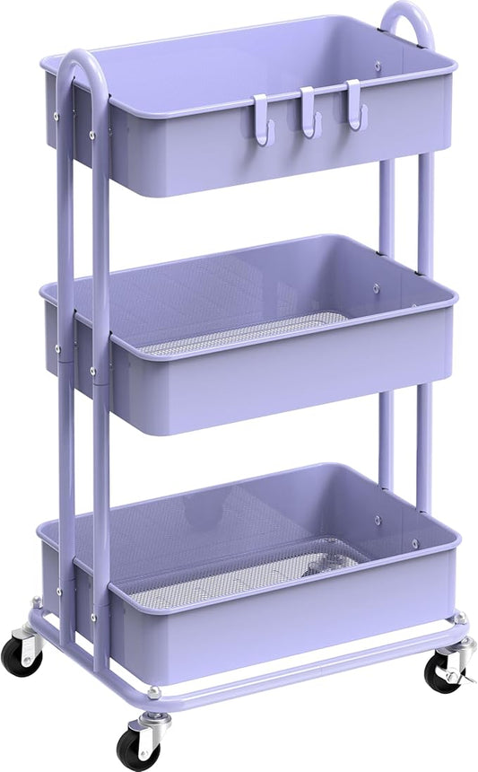 Simple Houseware 3-Tier Heavy Duty Metal Utility Rolling Cart by SimpleHouseware