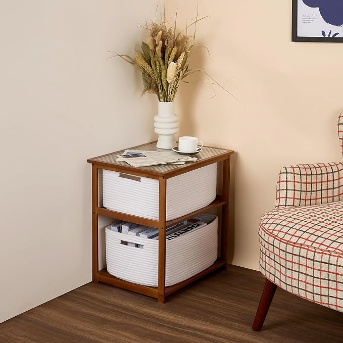 Large Storage Baskets for Organizing, Closet Shelf Baskets for Clothes Blanket - Image 8