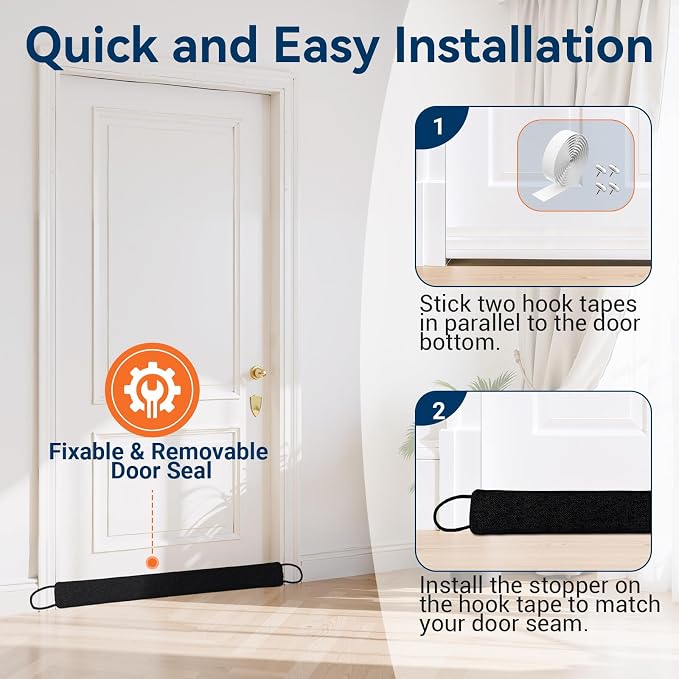 Door Draft Stopper for Bottom of Door, 36’’ Heavy Duty Under Door Draft Blocker - Image 5