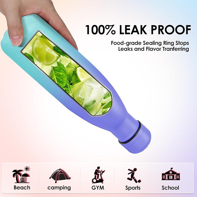 17oz Cola-Bottle Shaped Stainless Steel Leak-proof Water Bottle, Double Wall - Image 5