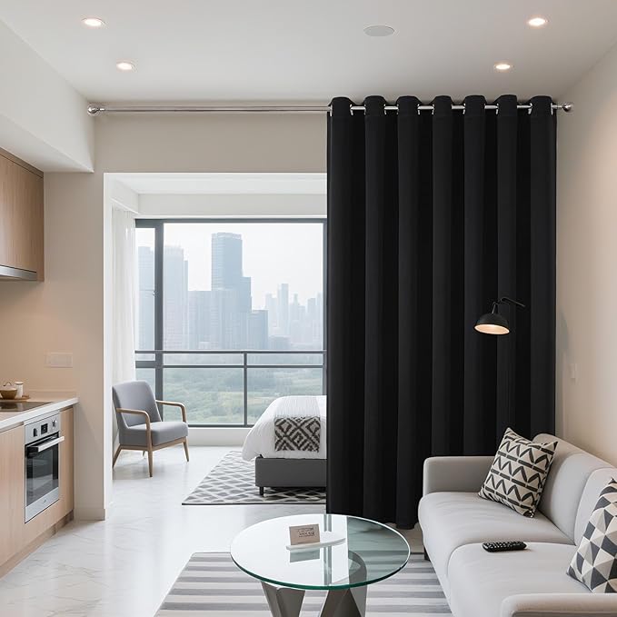 Joydeco Blackout Patio Sliding Door Curtains 96 Inches Long, Grommet Privacy - Image 2