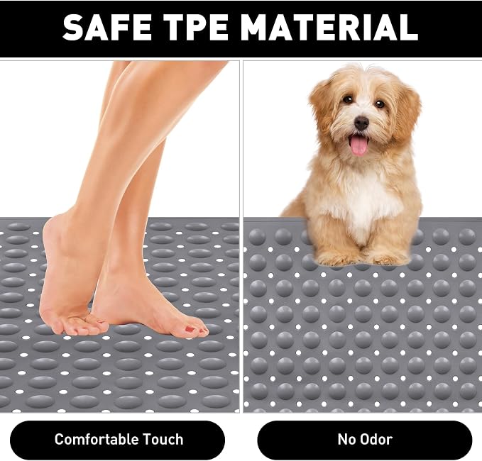 Shower Mat Non Slip: 35.4 x 23.6 Inch Extra Large TPE Shower Mats - Image 3
