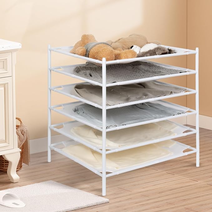 STORAGE MANIAC Sweater Drying Rack, Mesh Clothes Drying Rack, Stackable Laundry - Image 2