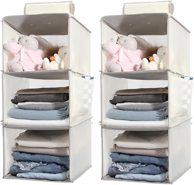 2 Packs Hanging Closet Organizer Storage, 3-Shelf Hanging Shelves by WelcometoYRCBEHFU