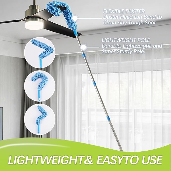 High Reach Duster Kit with14 ft Extension Pole High Ceiling Dusting and Window - Image 4
