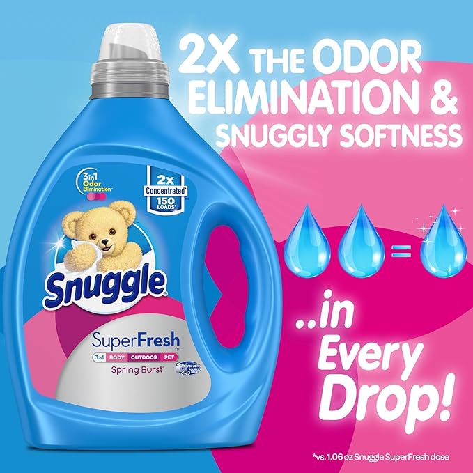 Snuggle Liquid Fabric Softener, SuperFresh Spring Burst, Eliminates Tough Odors - Image 2