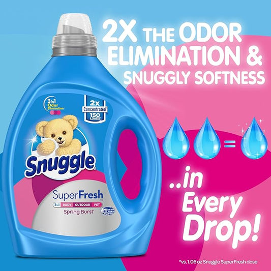Snuggle Liquid Fabric Softener, SuperFresh Spring Burst, Eliminates Tough Odors - Image 2