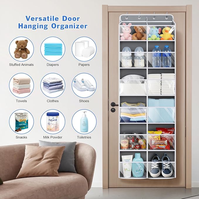 Univivi Over the Door Organizer 6 Tiers, Extra Large Door Hanging Organizer - Image 6