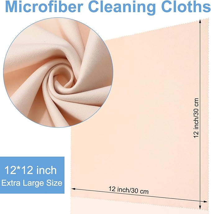 Frienda 12 Pack Large Microfiber Glass Cleaning Cloths 12 x 12 Inch Oversized - Image 2