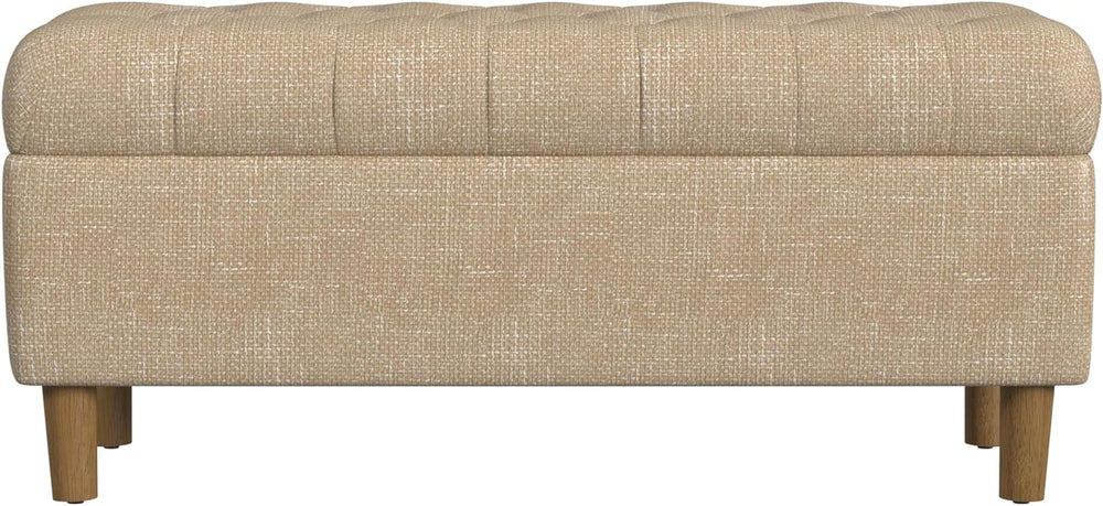 HomePop Ainsley 40" Storage Ottoman Bench - Oatmeal Textured Fabric