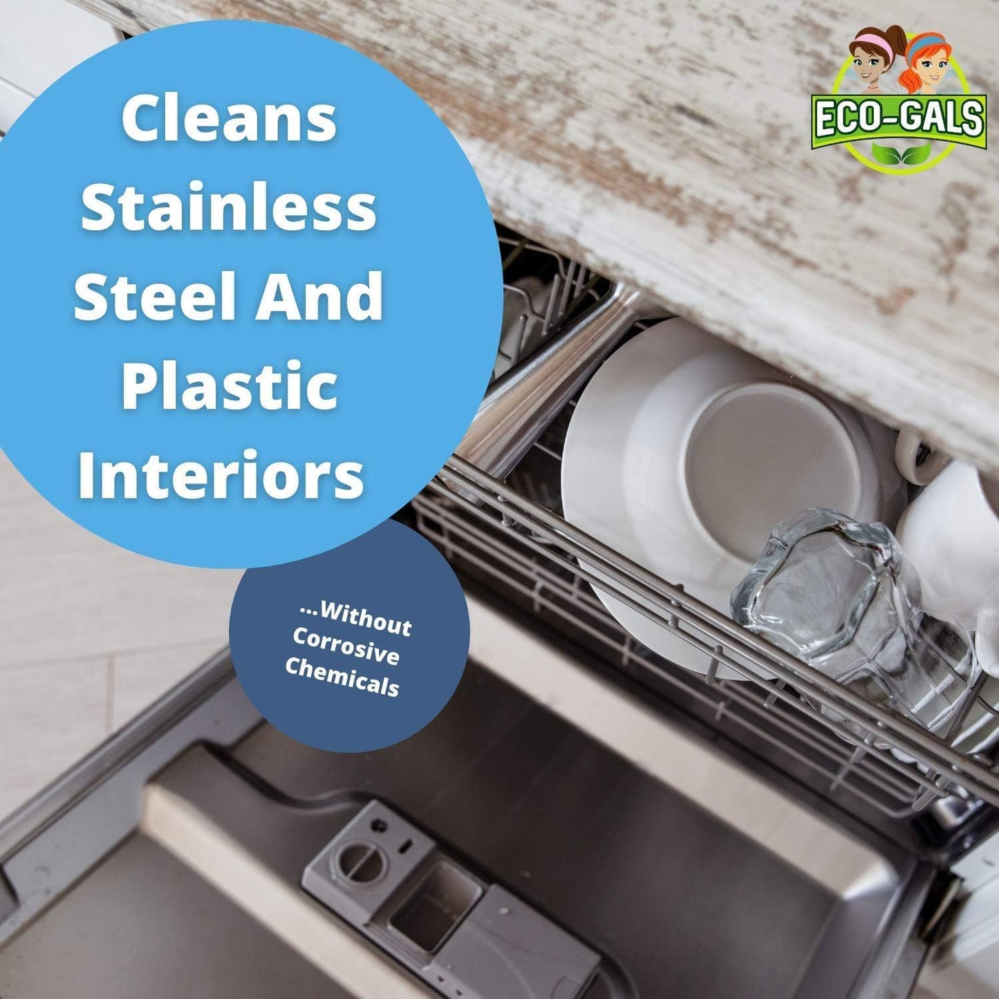 Eco-Gals Dishwasher Cleaner - 12 Tablets - 12 Month Supply - Unscented