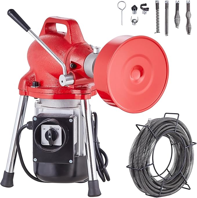 VEVOR Drain Cleaner Machine 66FT x 5/8 Inch, 250W Electric Sewer Snake Auger - Image 9