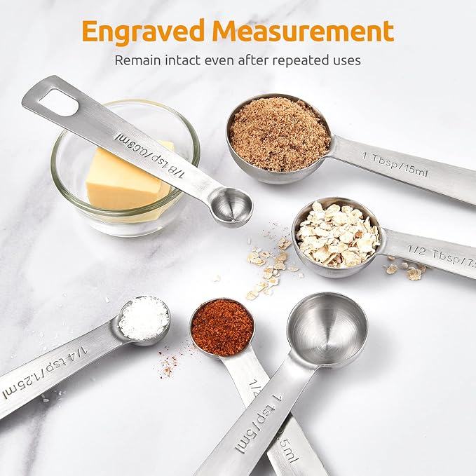 Measuring Spoons: U-Taste 18/8 Stainless Steel Measuring Spoons Set of 6 Piece: - Image 4