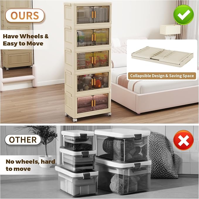 5 Tier Stackable Plastic Storage Bins - Image 3