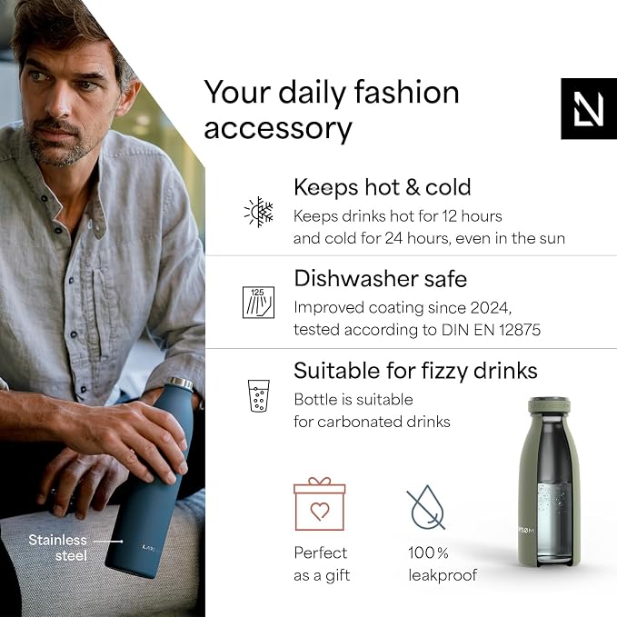 LARS NYSØM Stainless Steel Insulated Water Bottle 12oz 17oz 25oz 34oz 51oz | - Image 2