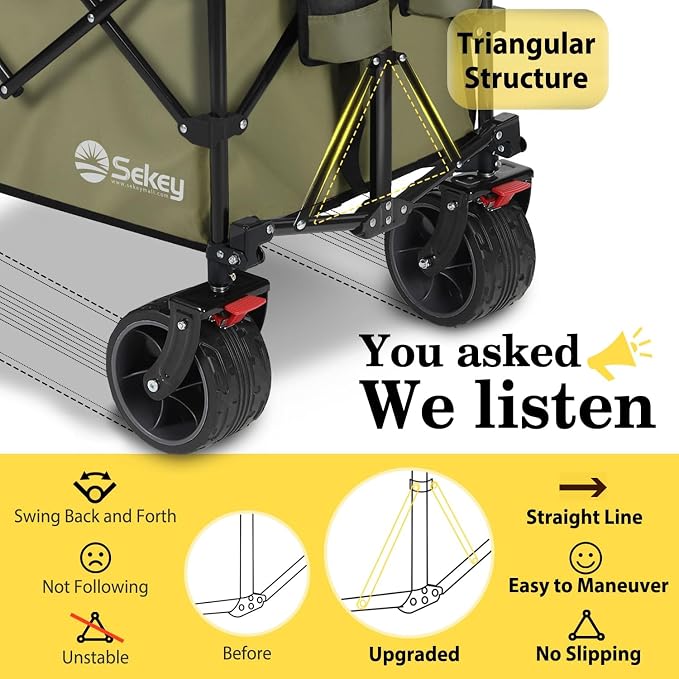 Sekey 48''L Collapsible Foldable Extended Wagon - Image 3