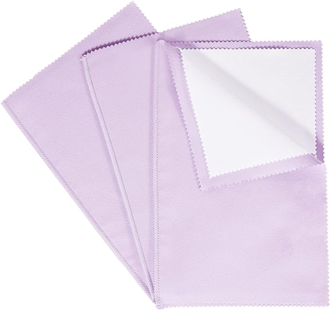 CATIFLIN 3PCS Purple Silver Polishing Cloths, Tarnish Remover, Reusable & Streak by CATIFLIN