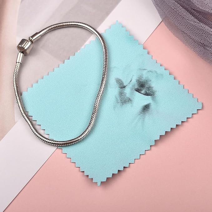 SEVENWELL 100pcs Jewelry Cleaning Cloth Turquoise Polishing Cloth - Image 5