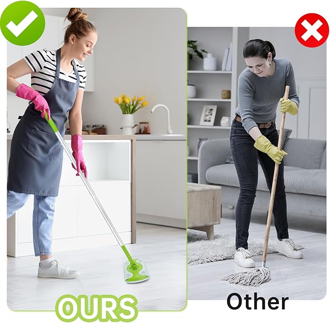 Mop Handle Compatible with Swiffer, Detachable Green Extra Long Mop Handle - Image 5