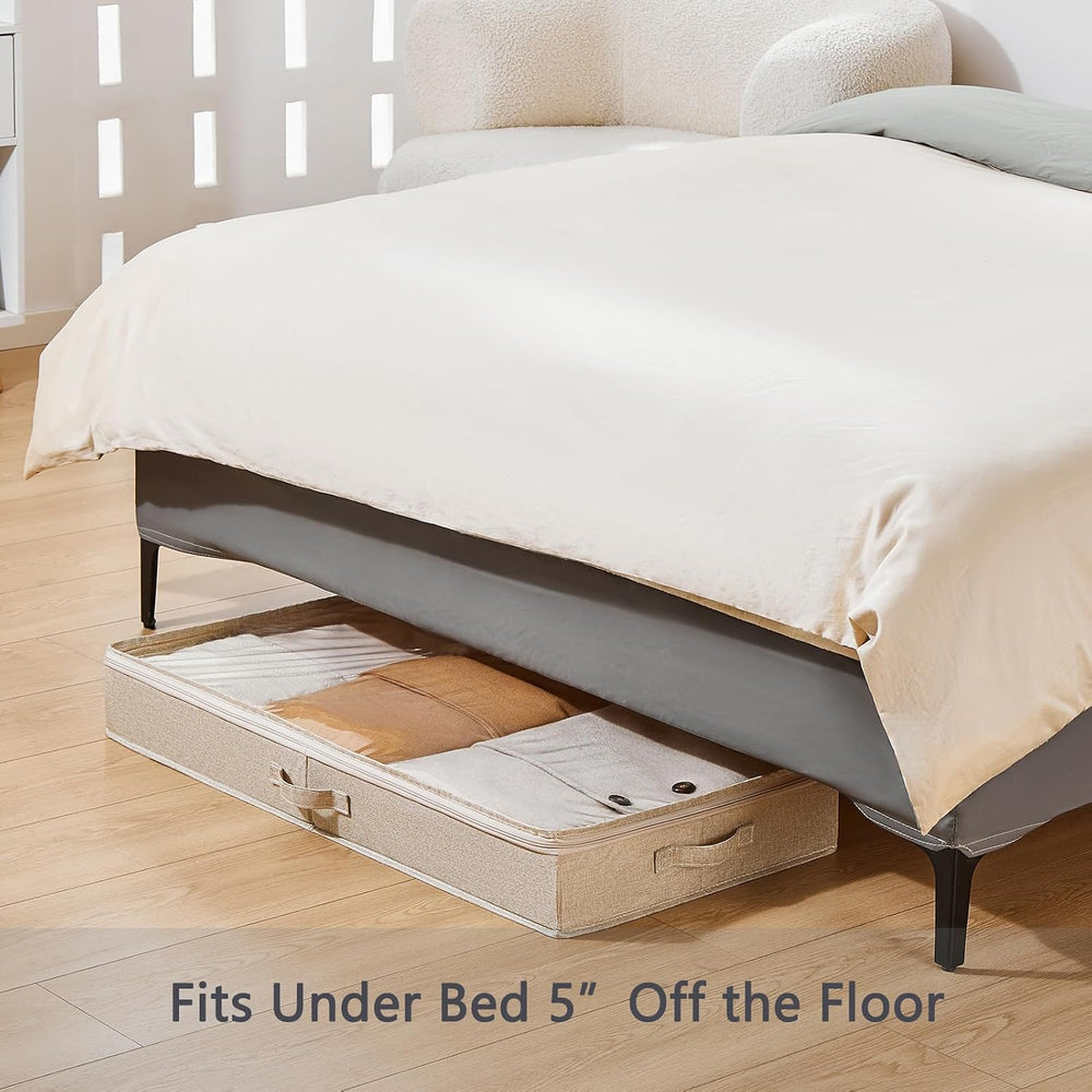 Berdeng 3 Pack Under Bed Storage Containers, Low Profile Underbed Shoes and C...